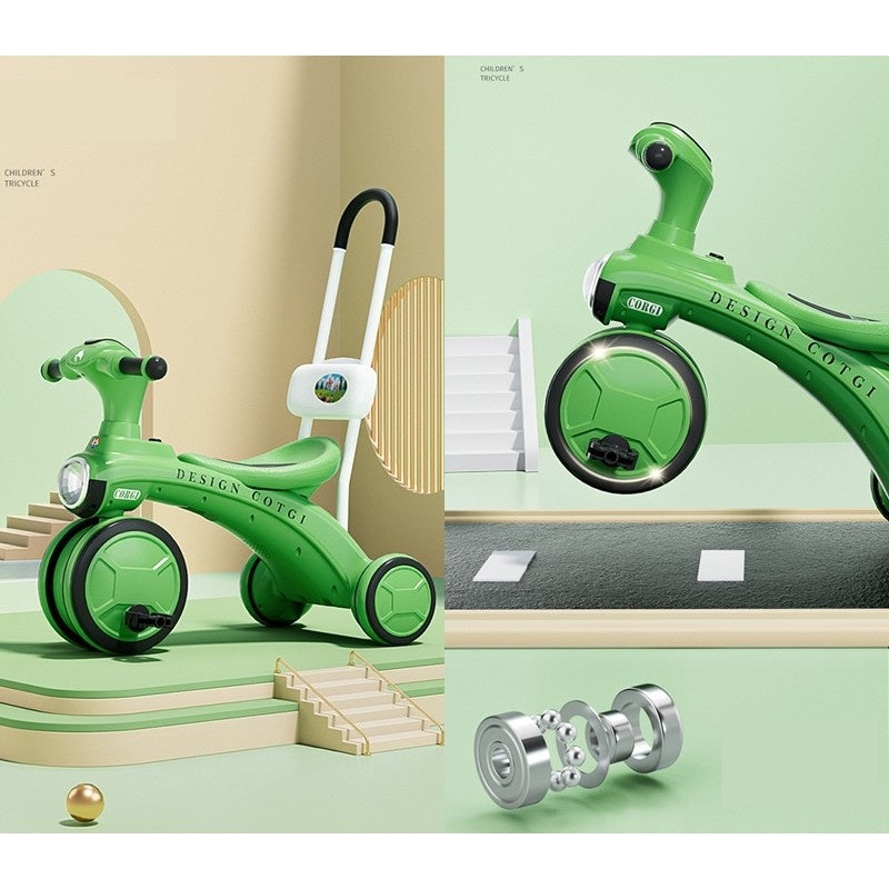 Tricicleta pentru copii pedalare, impingere, lumini si sunete, varsta peste 18 luni