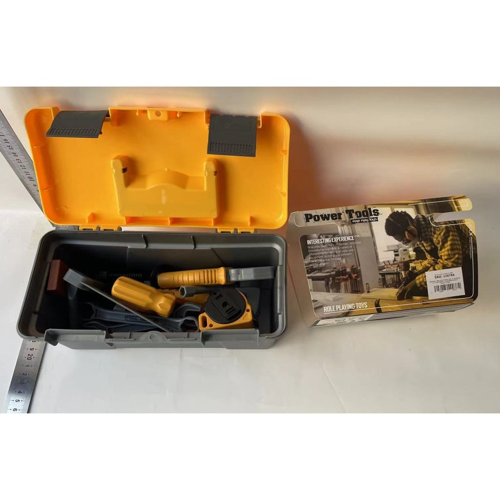 Trusa Scule si Unelte de Jucarie pentru Copii, 19 Piese, Material Plastic, Gri/Portocaliu