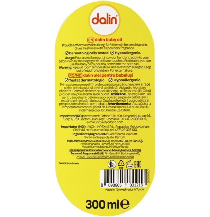 Ulei pentru bebelusi Dalin, 300 ml