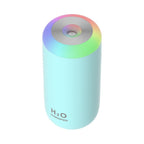 Umidificator, H2O, cu Difuzor de Aroma, Lumina de Noapte LED in 7 Culori, Zgomot Redus, 14.7x7.2cm, 350mL, Culoare Albastra