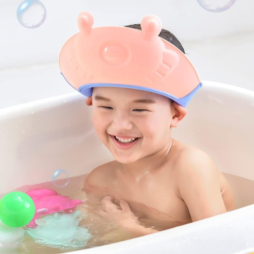 Viziera de Protectie Baie Pentru Copii, Model Broasca, Roz