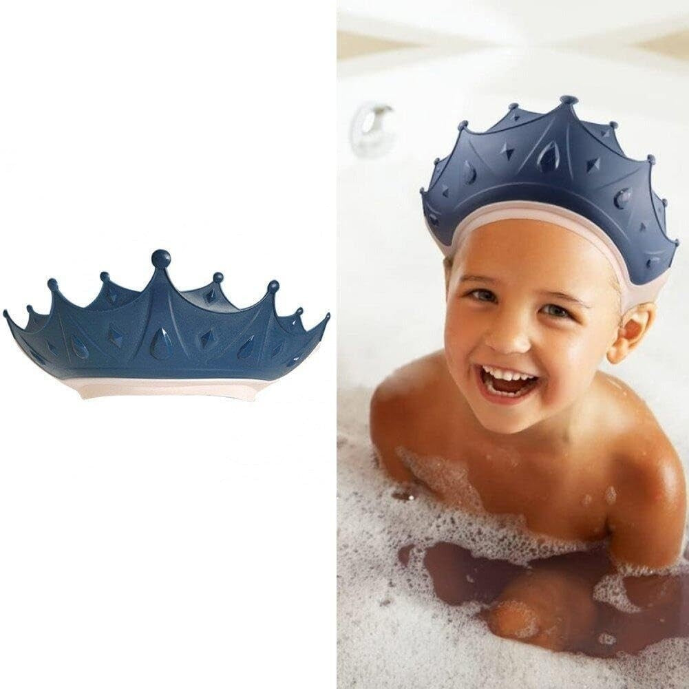Viziera de Protectie Baie Pentru Copii, Model Coroana, Albastru Inchis