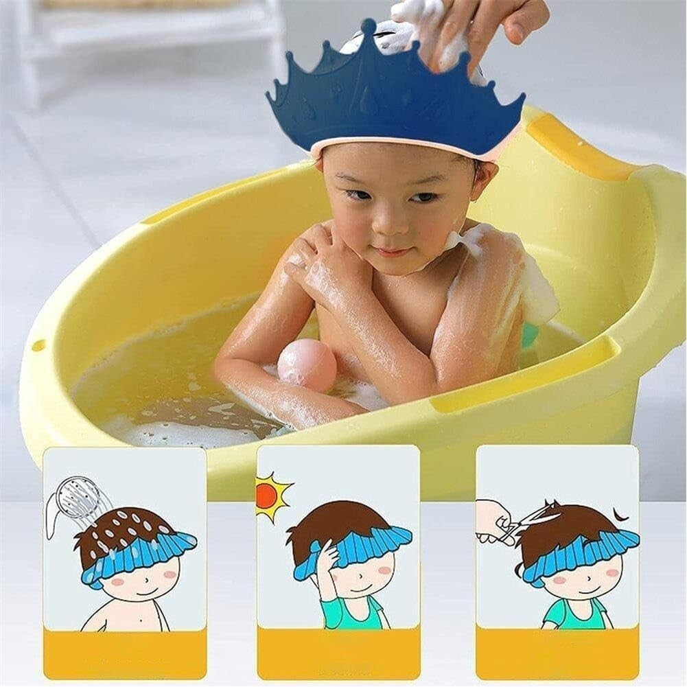 Viziera de Protectie Baie Pentru Copii, Model Coroana, Albastru Inchis