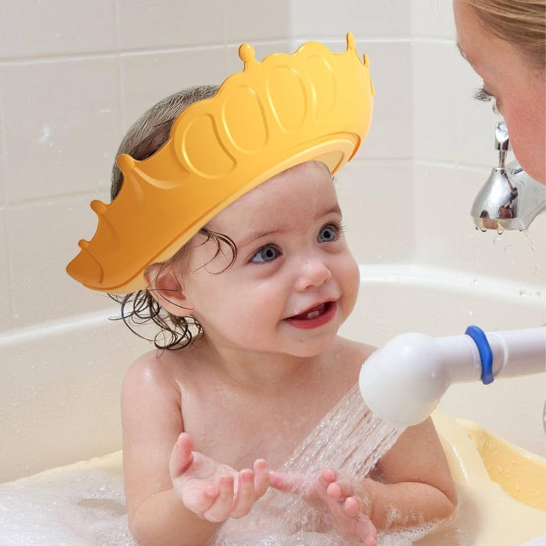 Viziera de Protectie Baie Pentru Copii, Model Coronita, Galben