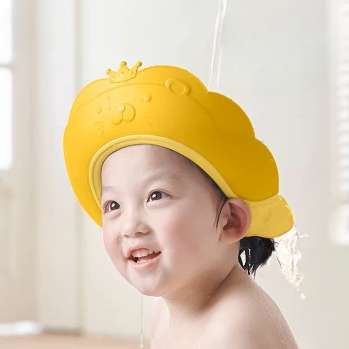 Viziera de Protectie Baie Pentru Copii, Model Coronita Leu, Galben